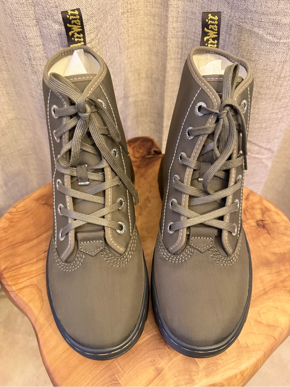 Dr. Martens Charlee Chukka Olive Green Nylon Boots Women’s 8 EU 39 NWOT